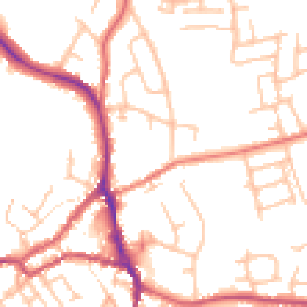 Daytime road noise heatmap for ST10 1BL