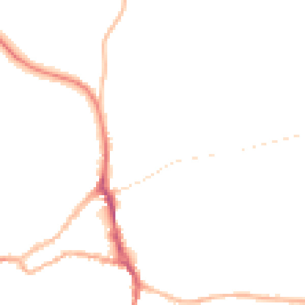Night-time road noise heatmap for ST10 1BL