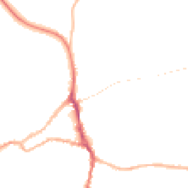 Night-time road noise heatmap for ST10 1BQ