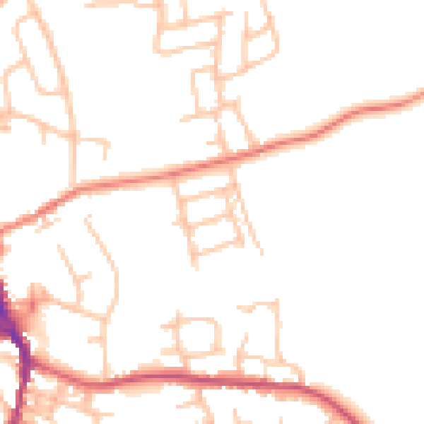 Daytime road noise heatmap for ST10 1DA