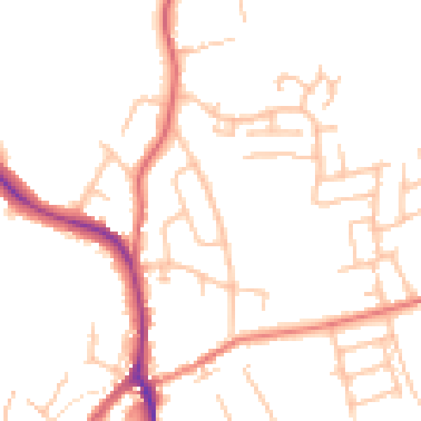 Daytime road noise heatmap for ST10 1DL