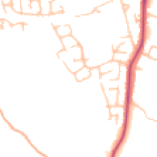 Daytime road noise heatmap for ST10 1DP