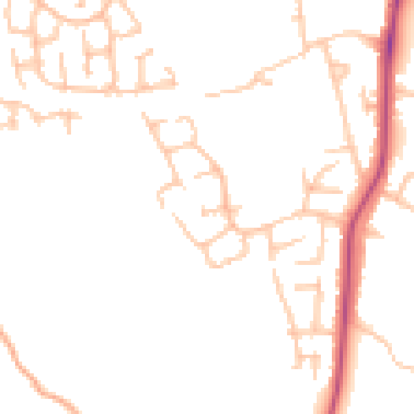 Daytime road noise heatmap for ST10 1DS
