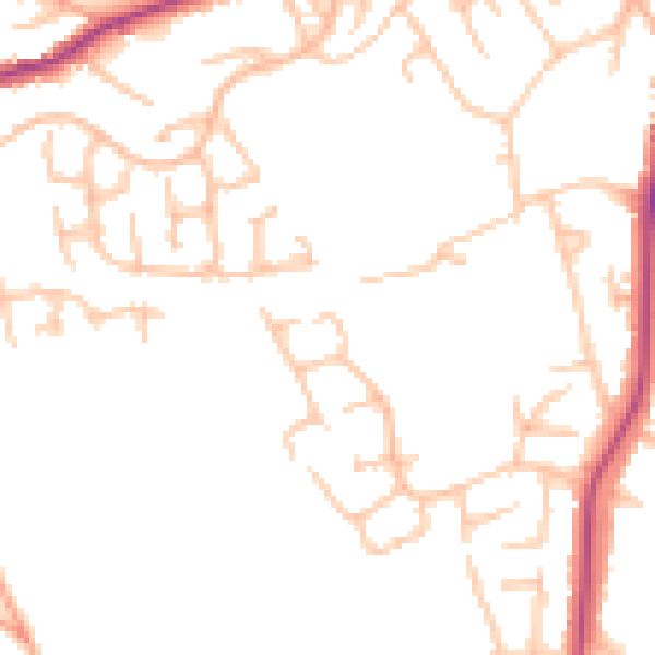 Daytime road noise heatmap for ST10 1DT