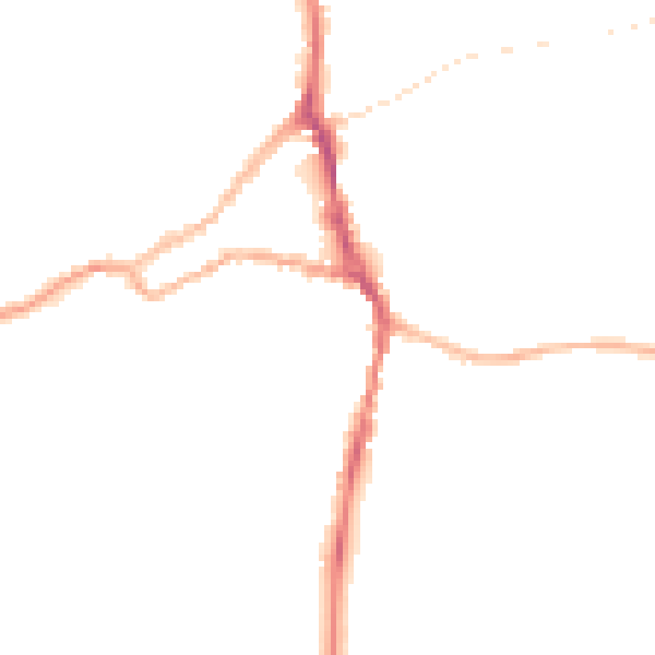 Night-time road noise heatmap for ST10 1EB