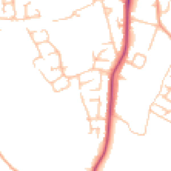 Daytime road noise heatmap for ST10 1LE