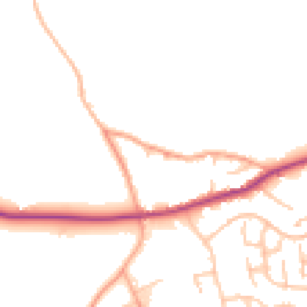 Daytime road noise heatmap for ST10 1RN
