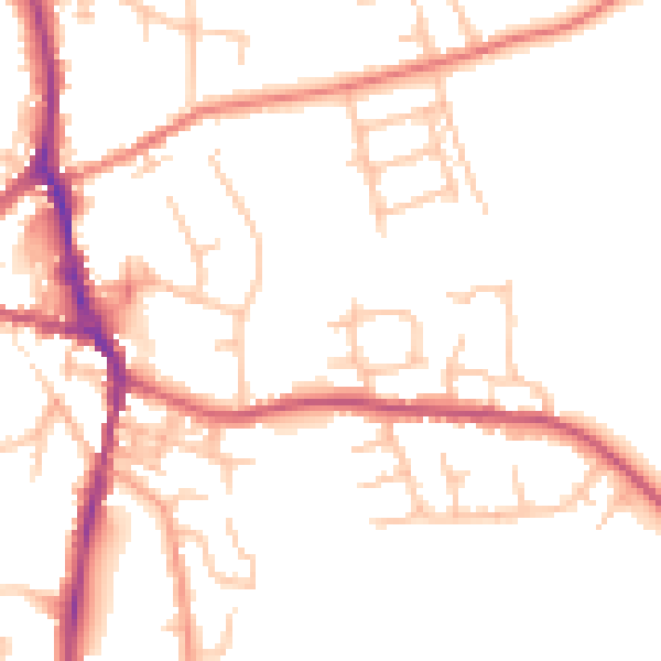 Daytime road noise heatmap for ST10 1RY