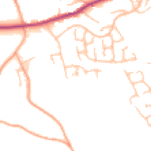 Daytime road noise heatmap for ST10 1WB