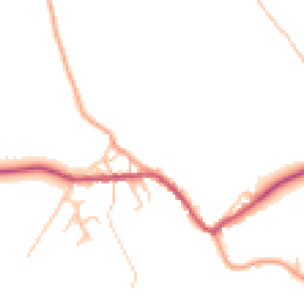 Daytime road noise heatmap for ST10 2BS