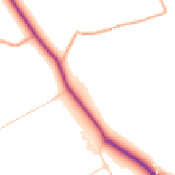 Daytime road noise heatmap for ST10 2EF
