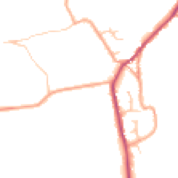 Daytime road noise heatmap for ST10 2JN