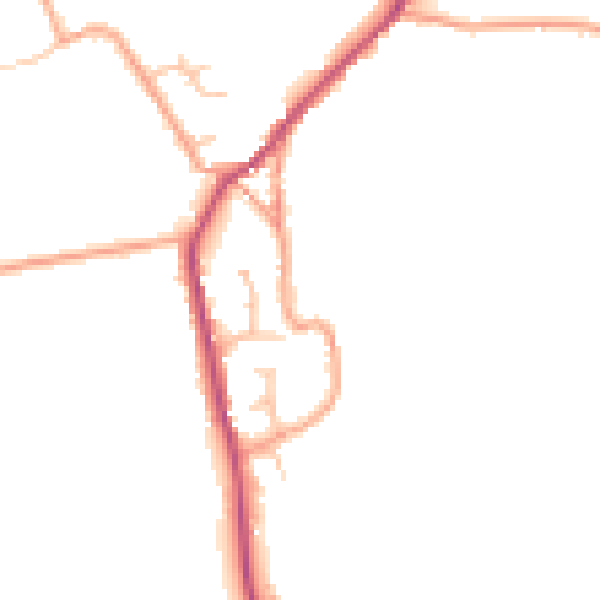 Daytime road noise heatmap for ST10 2LY