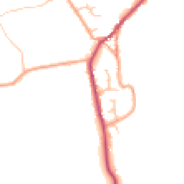 Daytime road noise heatmap for ST10 2NA