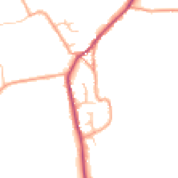 Daytime road noise heatmap for ST10 2QE