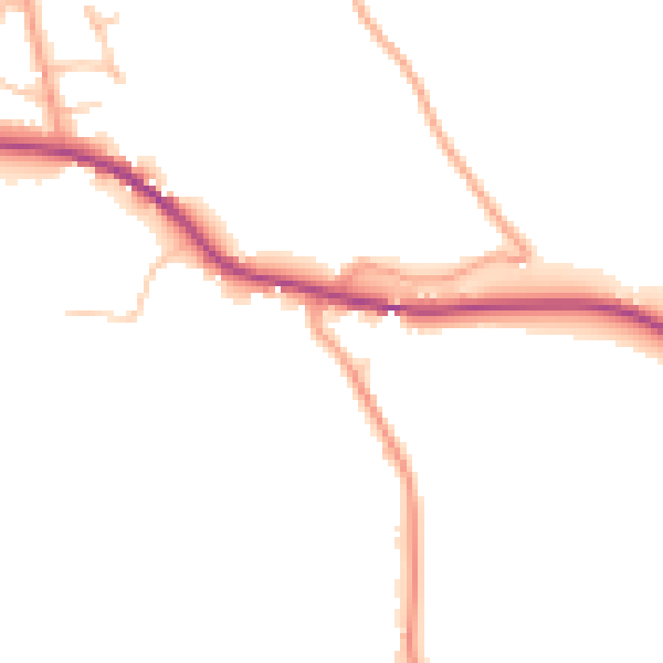 Daytime road noise heatmap for ST10 3HJ