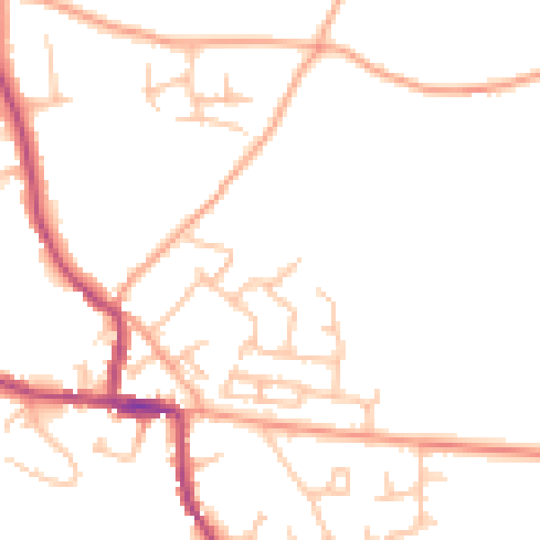 Daytime road noise heatmap for ST10 4EU