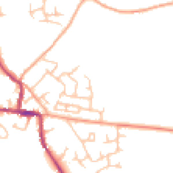 Daytime road noise heatmap for ST10 4LA