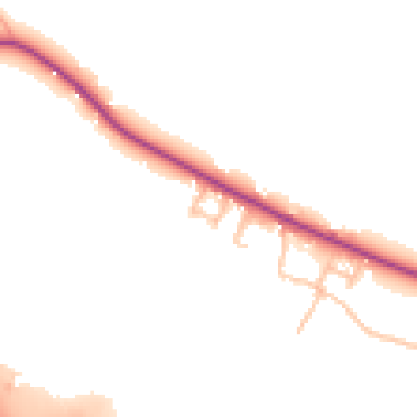 Daytime road noise heatmap for ST10 4NW