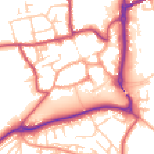 Daytime road noise heatmap for ST14 8JL