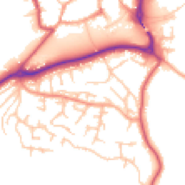 Daytime road noise heatmap for ST14 8UG