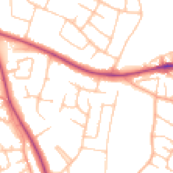 Daytime road noise heatmap for ST17 0DJ