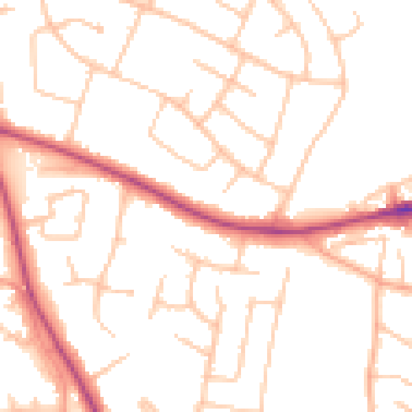 Daytime road noise heatmap for ST17 0DQ