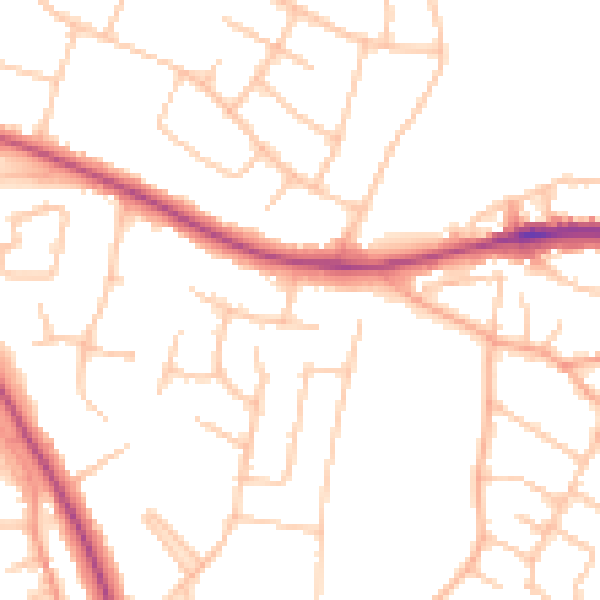Daytime road noise heatmap for ST17 0DZ