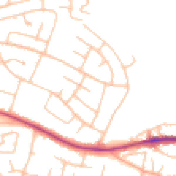 Daytime road noise heatmap for ST17 0EW