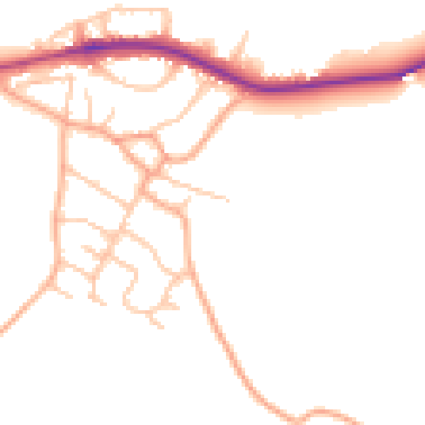 Daytime road noise heatmap for ST17 0NN