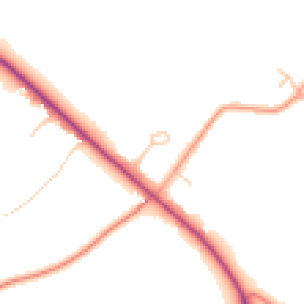 Daytime road noise heatmap for ST17 0TB