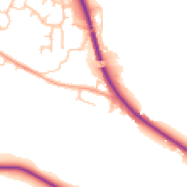 Daytime road noise heatmap for ST17 0XE