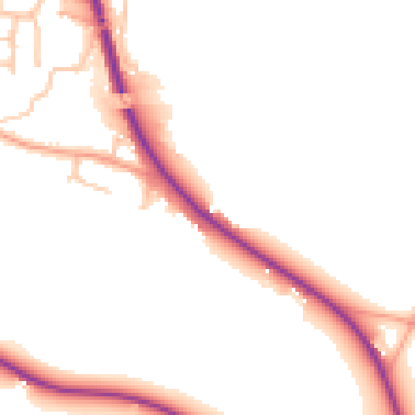 Daytime road noise heatmap for ST17 0XQ