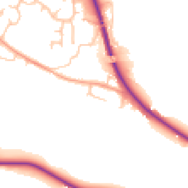 Daytime road noise heatmap for ST17 0XT