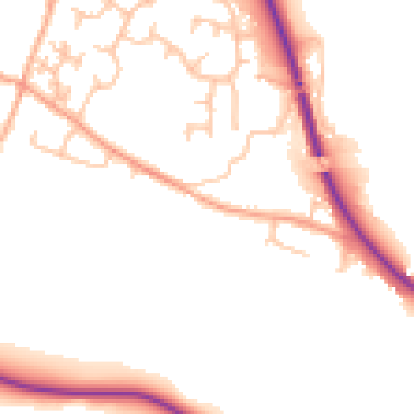 Daytime road noise heatmap for ST17 0XZ