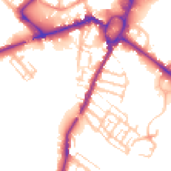 Daytime road noise heatmap for ST17 4AP