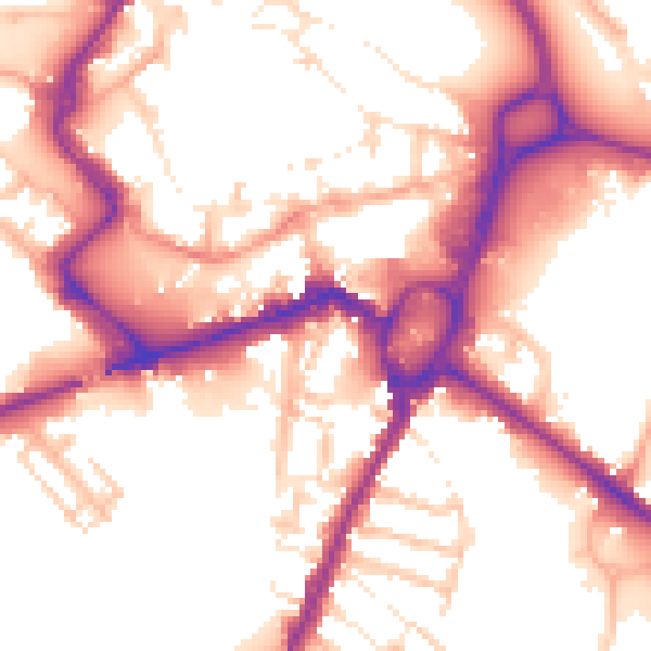 Daytime road noise heatmap for ST17 4BE