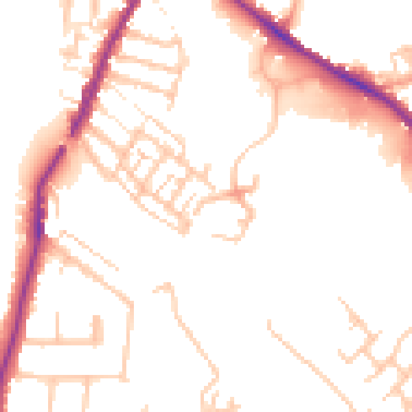 Daytime road noise heatmap for ST17 4FE