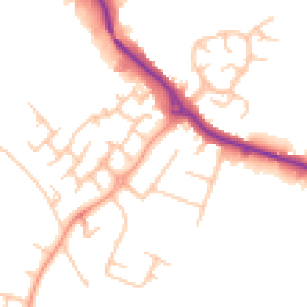 Daytime road noise heatmap for ST17 4JN