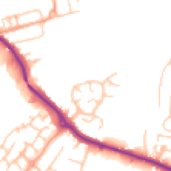 Daytime road noise heatmap for ST17 4TE