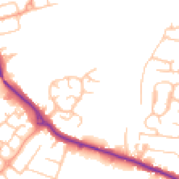 Daytime road noise heatmap for ST17 4TN