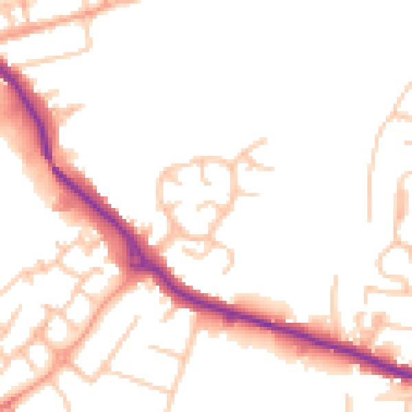 Daytime road noise heatmap for ST17 4TQ