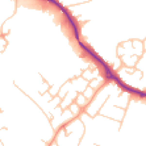 Daytime road noise heatmap for ST17 4XQ