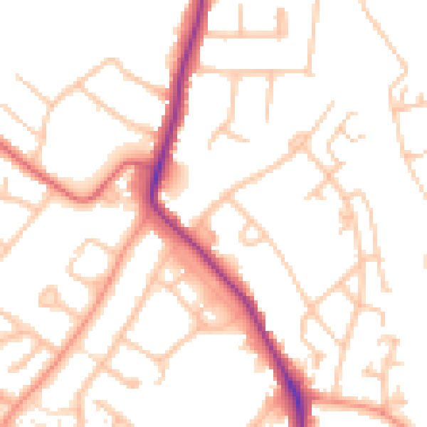 Daytime road noise heatmap for ST17 9DF