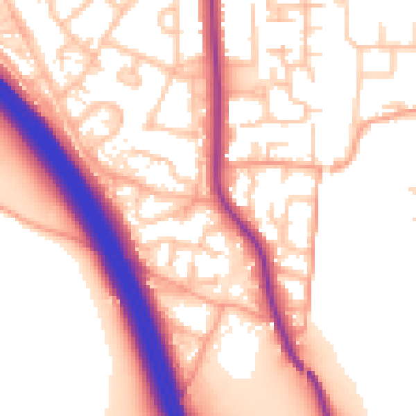 Daytime road noise heatmap for ST17 9JG