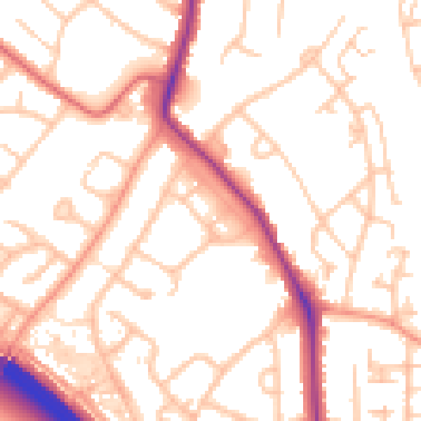 Daytime road noise heatmap for ST17 9LU
