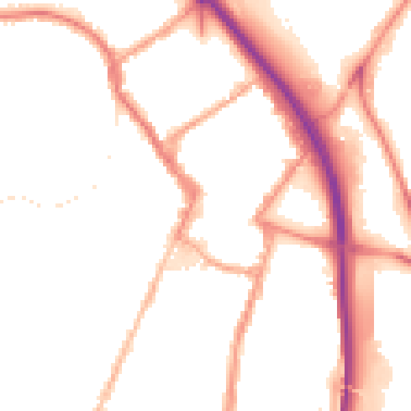 Night-time road noise heatmap for ST4 1DF