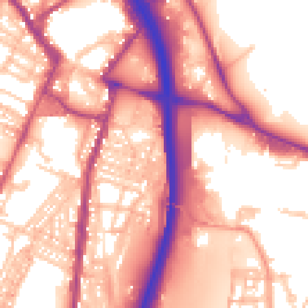 Daytime road noise heatmap for ST4 1DY