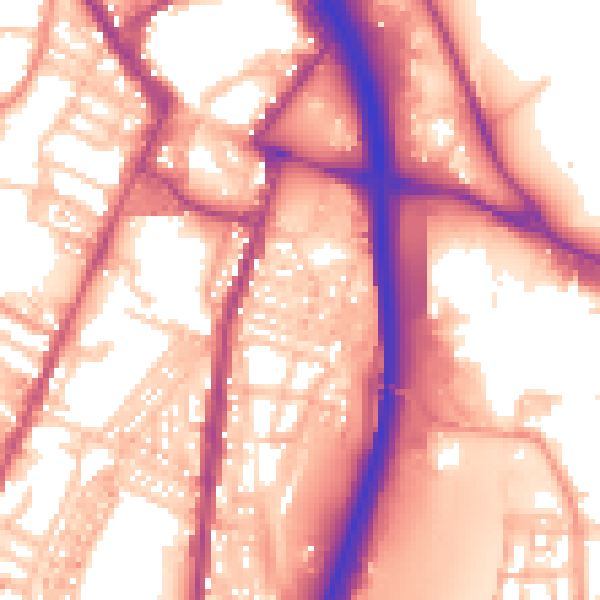 Daytime road noise heatmap for ST4 1EA