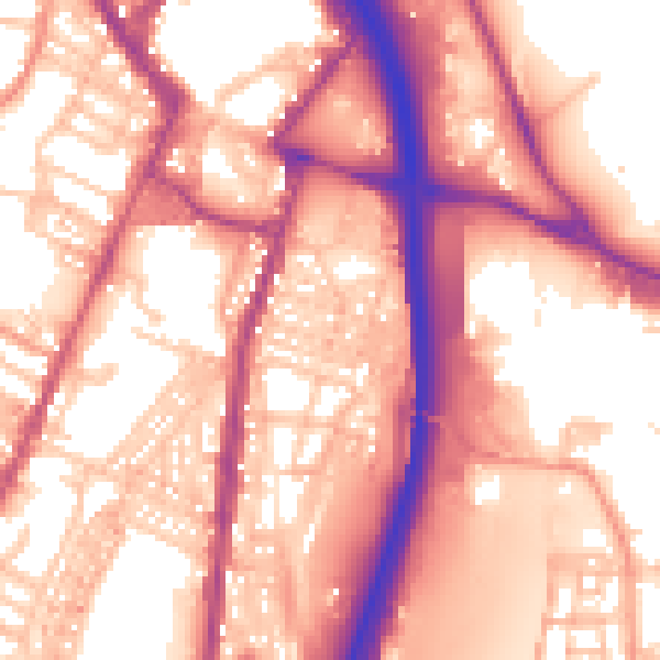 Daytime road noise heatmap for ST4 1ED